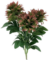 Pineapple Flower Bush x 7 - Green / Burgundy SB55827-217