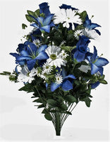 Lily / Gerber / Rose Bud Mixed Bush x 72 - Blue Combo SB55285-032