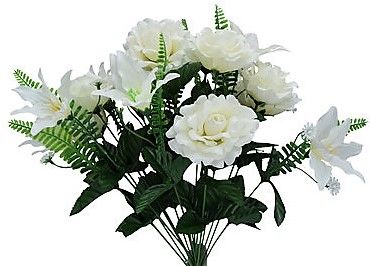 Rose Lily Mixed Bush x 18 - Cream SB55764-049