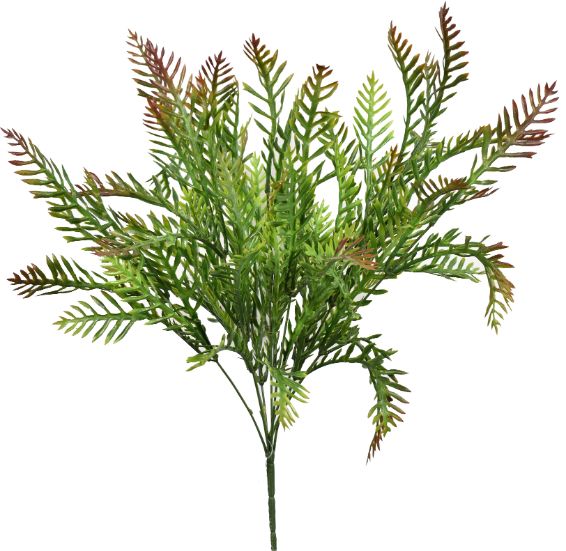 Plastic Small Palm Bush x 9 - Green / Burgundy PG55813-217