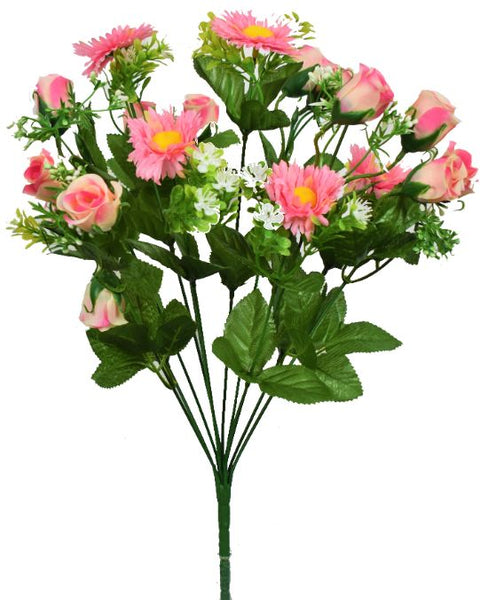 Mini Rose Bud / Daisy Bush x 12 - Pink SB55792-004