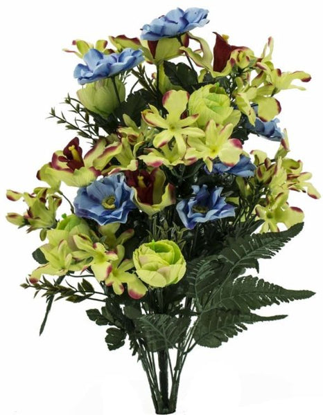 Cymbidium / Poppy / Eggflower Mixed Bush x 36 - Green / Blue SB54170-186/CH-388