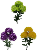 Ball Mum Bush x 5 Green Purple Yellow - Assorted SB55385-001/CH-388