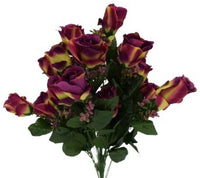 Rose Bud Bush x 24 - Sage / Burgundy SB780134-113