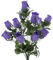 Printed Rose Bud Bush with Gyp x 14 - Purple SB781397-007/CH-383