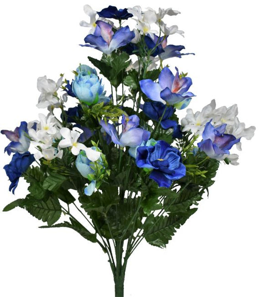 Cymbidium / Poppy / Eggflower Mixed Bush x 36 - Blue Combo SB54170-032/CH-388