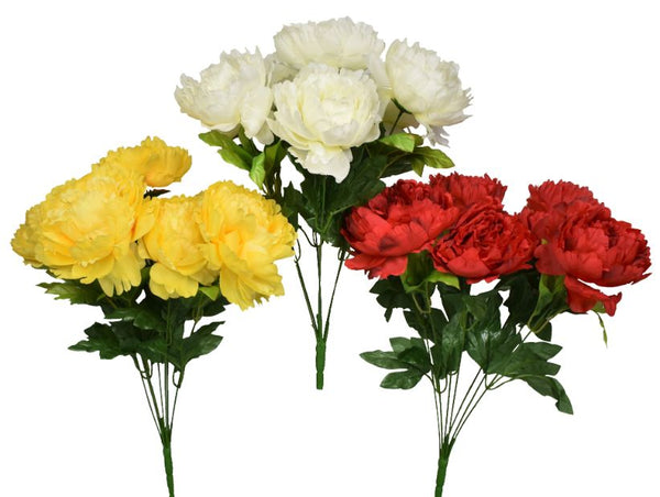 Peony Bush x 7 - Assorted / Spring Yellow White Red SB55387-018/CH-387