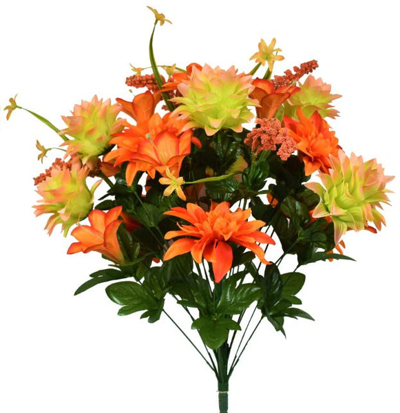 Dahlia / Pineapple Flower / Tiger Lily Bush x 28 - Orange SB55826-086