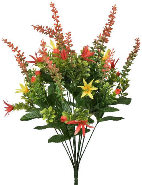 Mixed Grass / Star Flower Bush x 12 - Flame PG55815-056