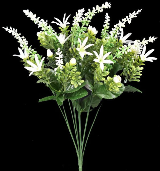 Mixed Grass / Star Flower Bush x 12 - Cream PG55815-049