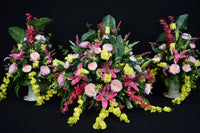 Deluxe Headstone and/or Vase Arrangement Pink Yellow - DHV-016