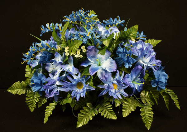Blue Combo Mix Dahlia Hydrangea Hibiscus & Fillers - H-164