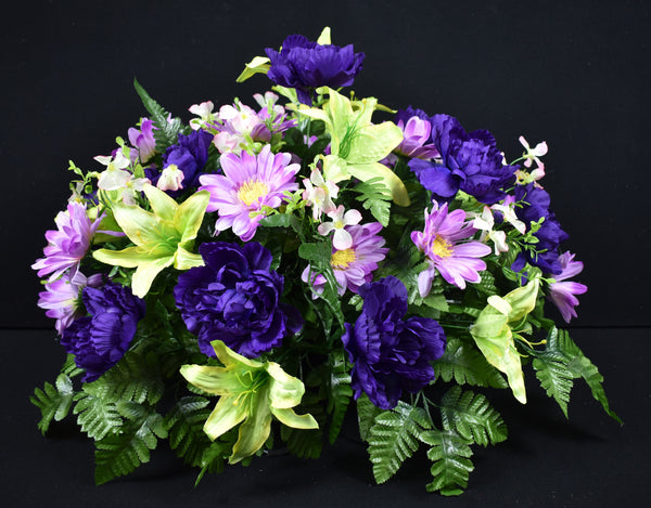 Purple Green Peony Daisy Dogwood Lily & Fillers - H-200