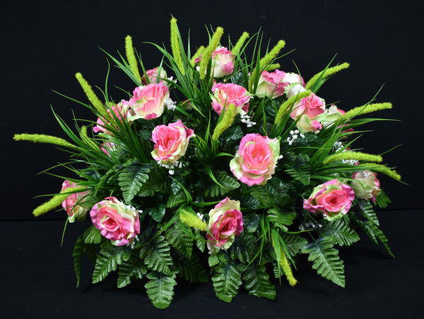 Pink Green Rose Foxtail Gypso & Fillers - H-202