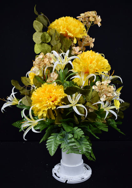 money plant with yellow flowers Yellow Large Mum Spider Filler Money Plant & Fillers
