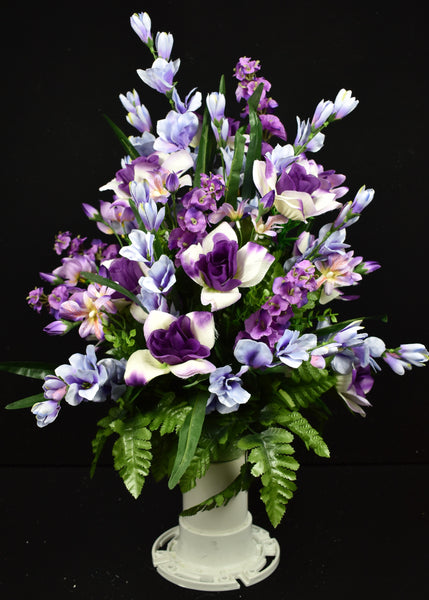 Purple Lavender White Rose Gladiolus Bells of Ireland & Fillers - V-153