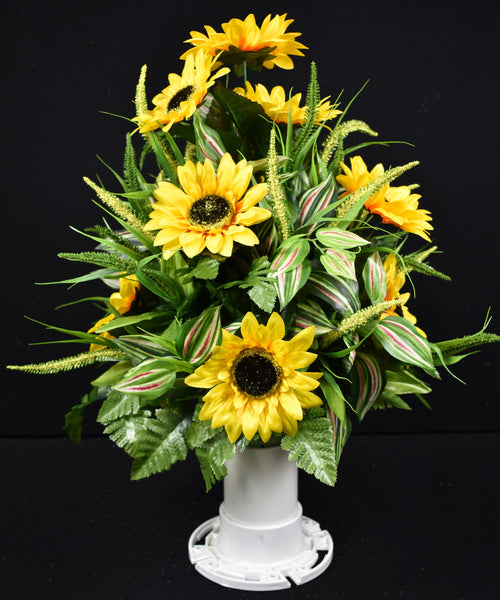 Yellow Sunflower Varigated Greenery & Fillers - V-156