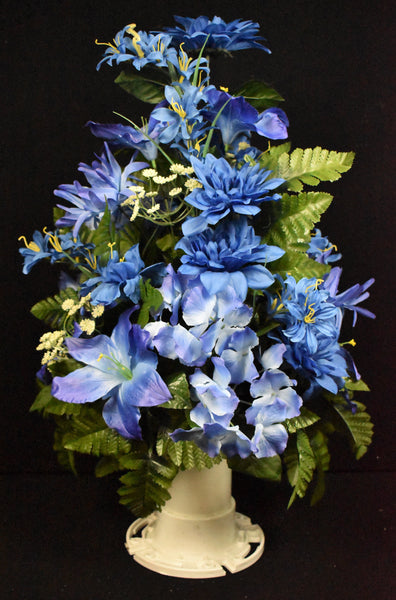 Blue Combo Mix Dahlia Hydrangea Hibiscus & Fillers - V-164