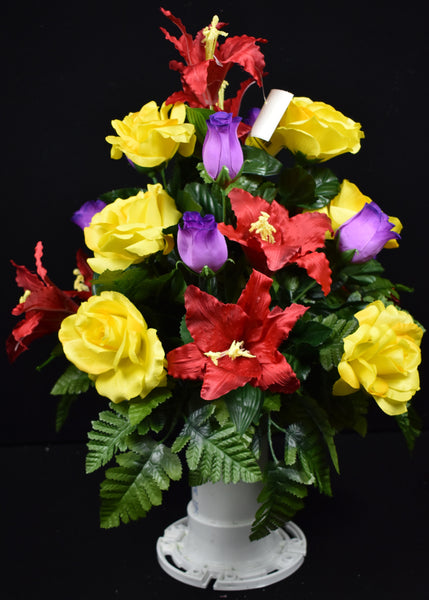 Red Yellow Purple Rose Lily  - V-167