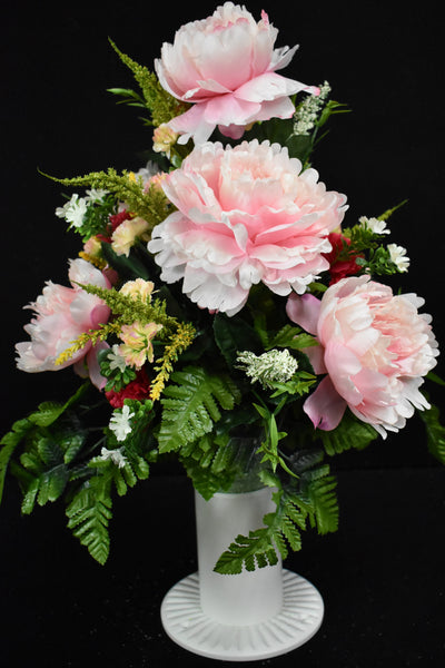 Light Pink Peony & Fillers Designer Made Vase Arrangement - V-233