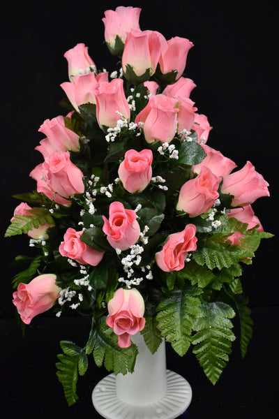 Pink Cream Rose & Fillers Designer Made Vase Arrangement - V-237